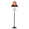Contemporary 61-inch Tall Floor Lamp with Red and Gold Bell Shade