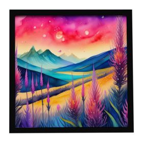 Liatris in Color Framed Metal Print Bathroom, Kitchen, Office, Home Decor Wall Art Ready to Hang, Square, 8X8