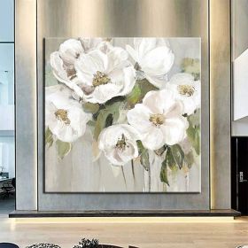 Hand Painted Oil Painting Wall Art Flower Modern Abstract Living Room Hallway Bedroom Luxurious Decorative Painting (style: 01, size: 100x100cm)