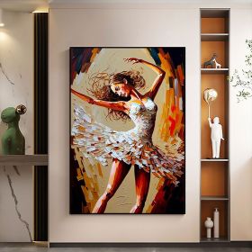 Hand Painted Oil Painting Abstract Dancer Oil Painting On Canvas Large Wall Art Original White Ballet Painting Boho Wall Decor Custom Painting Li (style: 01, size: 100X150cm)